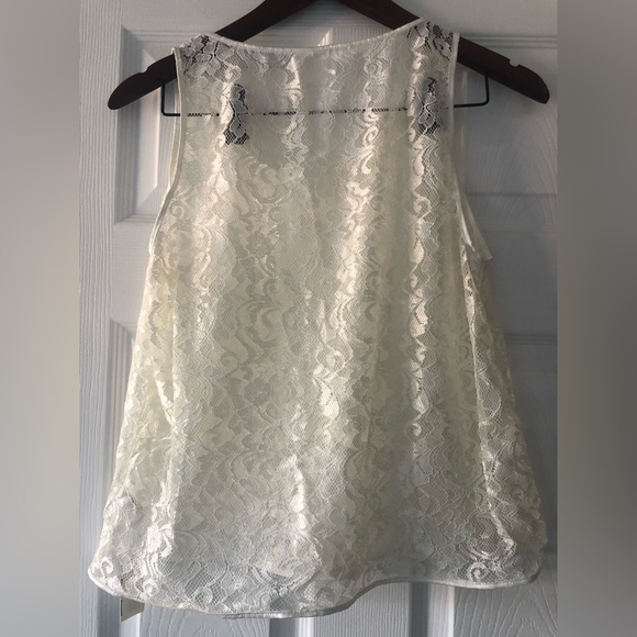 American Apparel Ivory Lace Sleeveless Tank - Picture 5 of 8